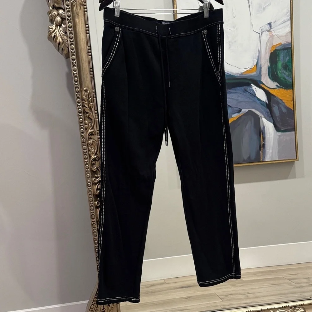 True Religion Black Sweatpants with White Accents